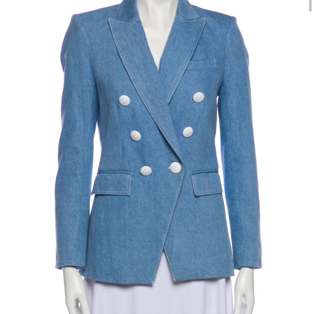 Veronica Beard Blue Double-Breasted Blazer